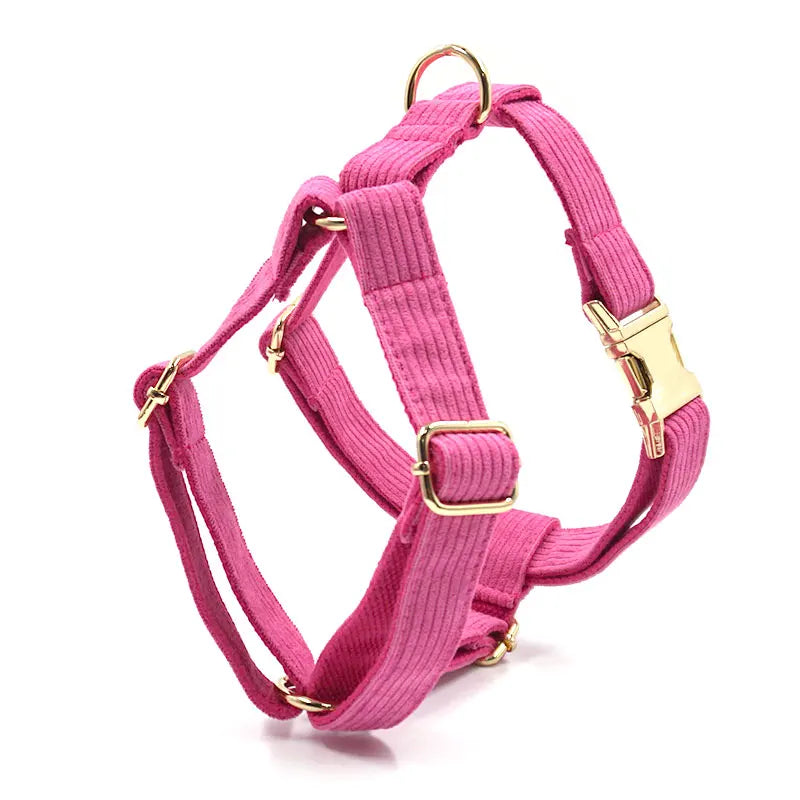 Pink Velvet Walk Set – Harness, Leash & Bag Holder