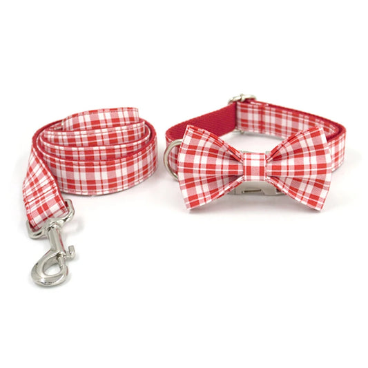 Classic Plaid Pet Collar &amp; Walking Lead Set