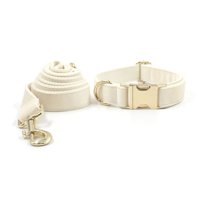 Cream Velvet Dog Collar – Elegance Redefined