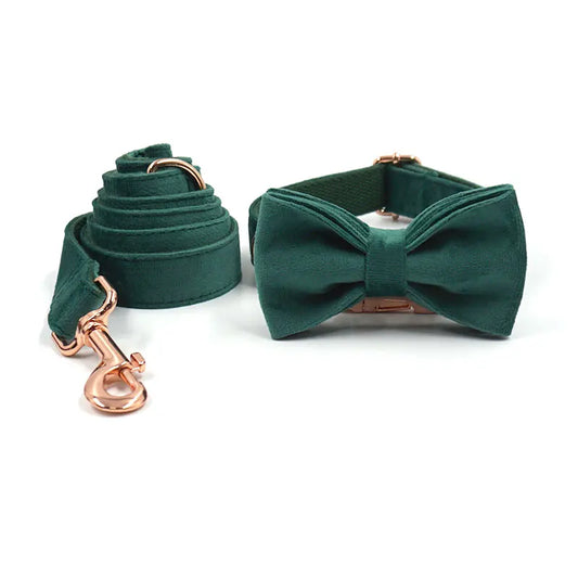 Regal Green Velvet Dog Collar