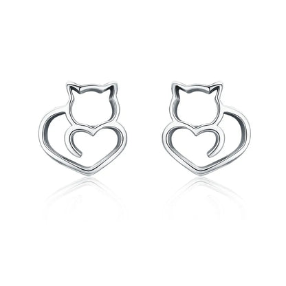 Tiny Sweetheart Cat Earrings